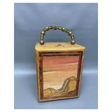 Wooden Handmade Etched Cigar Box Purse