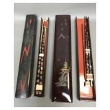 Vtg. Inlaid Mother Of Pearl Chopsticks