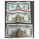 1997, 1998 & 1999 Mickey Disney Dollar Bills