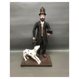 Vintage Wooden Carved Fireman Folk Art Sculpture