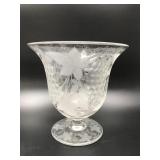 Vtg Pairpoint Crystal Punch Bowl Etched Grapes