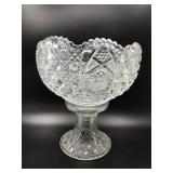 2 Piece Antique Glass Punch Bowl