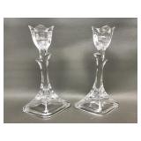 Toscany Lead Crystal Tulip Cander Holders