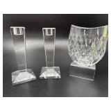 Oleg Cassini Crystal Candlestick Holders* & Gorham