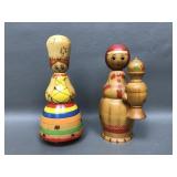 Handpainted Wooden Dolls Made In Ussr