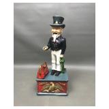 Uncle Sam Cast Iron Mechanical Bank Made In Taiwan