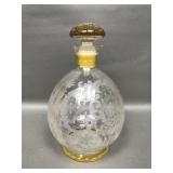 Vintage Bohemian Glass Etched Decanter Edge Chips