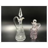 Vintage Etched Crystal & Sun Purpled Glass