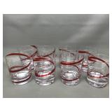 Pier One Swirline Red Double Old Fashion Glasses