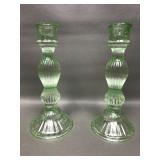 Stokes Verre Glass Candlestick Holders