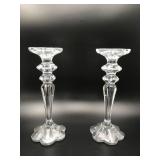 Shannon Crystal 12 In Flower Glasscandle Stick