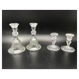 Vintage Crystal Glass Candle Stick Holders