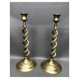Antique Brass Swirl Candle Stick Holders