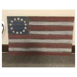 Rustic Wooden Betsy Ross American Flag Wall Art