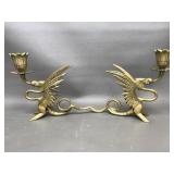 Brass Vintage Winged Griffin Phoenix Candle Stick