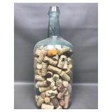 Vtg Glass Bottle Filled With Wine Cork Collection