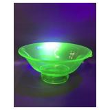 Vintage Uranium Glass Serving Bowl