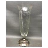 Frank Whiting Sterling Silver Base Glass Vase