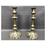 Antique Rococo Style Metal Candle Stick Holders