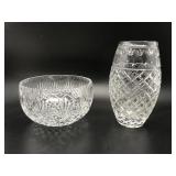 Vintage Crystal Glass Bowl & Vase