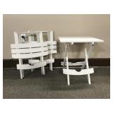 3 Mini Outdoor Folding Plastic Tables