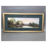 Signed L. Allen Vintage Watercolor Country Scape