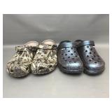 Camo Size 13 Crocks & Amoji Size 28 Garden