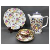 Royal Albert, Chelsea, & Dutch Folk Art Teapot