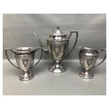Vintage Plated Benedict Teapot, Sugar & Creamer
