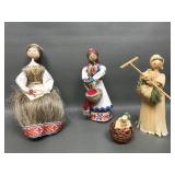Sweet Handmade Russian Folk Art & Corn Husk Dolls