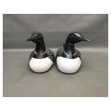 Signed Den Maritime Ceramic Duck Sculptures