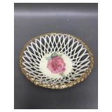 Vintage Reticulated Porcelain Bowl Romanian