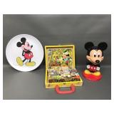 Mickey Mouse Bobble Head, Melamine Plate & Picture