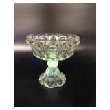 Manganese Glow Glass Pedestal Compote Bowl