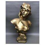 Gilt Bronze Bust Atala Art Nouveau Style Statue