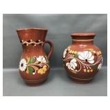 Vintage Signed Hungarian Terra Cotta Pottery