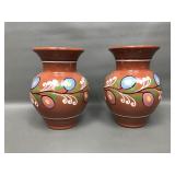 Vintage Hand Painted Terra Cotta Hungarian Pottery