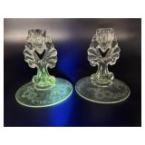 Manganese Glow Wj Hughes Glass Candle Holders