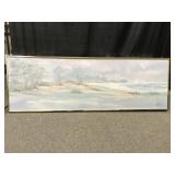 Signed Landscape Winter Scene Acrylic Painting