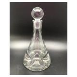 Fancy Heavy Ships Cut Glass Decanter