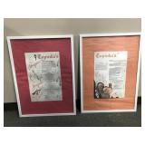 Vintage Topinka's Framed Resturant Menus