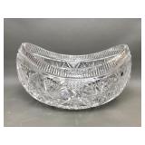 Cut Crystal Canoe Shaped Candy Dish/ Bowl