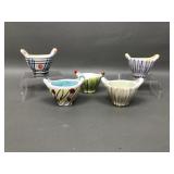 Handpainted Vintage Italian Ceramic Egg Cups