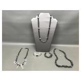 Hematite Stone & Crystal Costume Jewelry Necklaces
