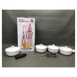 Pink Knive Block Set, Ceramic Soup Bowls & More!