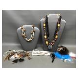 Bohemian Costume Jewelry, Hair Feathers & More