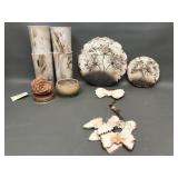 Ceramic Windchime, Melamine Cups & Signed Pottery