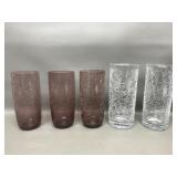 Vtg Crackle Drinking Glasses