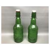 Vintage Grolsch Bier German Glass Beer Bottles