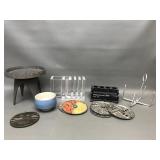 Cast Iron Candleholder, Acrylic Desk Organizer &